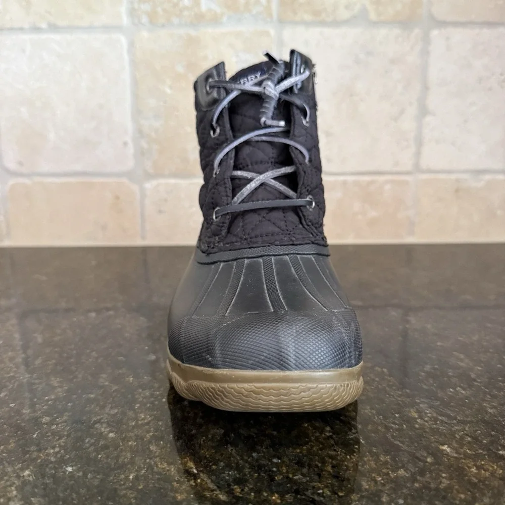 Sperry‎ Quilted Nylon Duck Boots Size 9M Women's Black STS81733 Waterproof